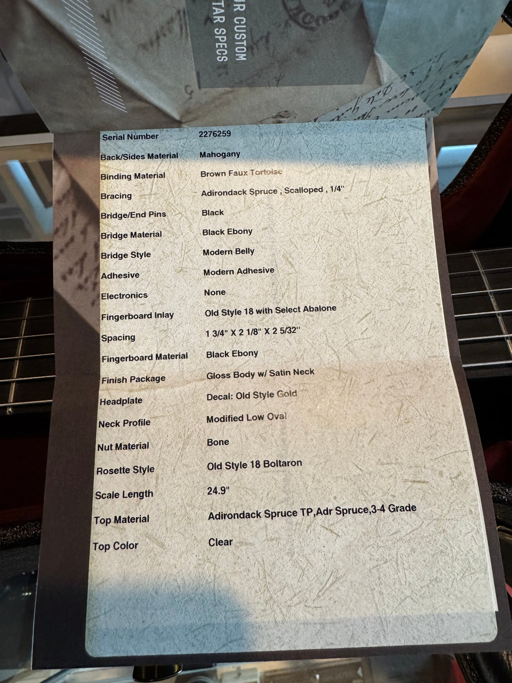 Martin Custom Shop 000 12-Fret Adirondack Natural - 2019